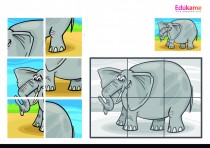 Imprimible Puzzle Elefante