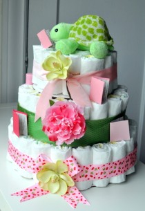 Tarta de pañales, un regalo para un recién nacido